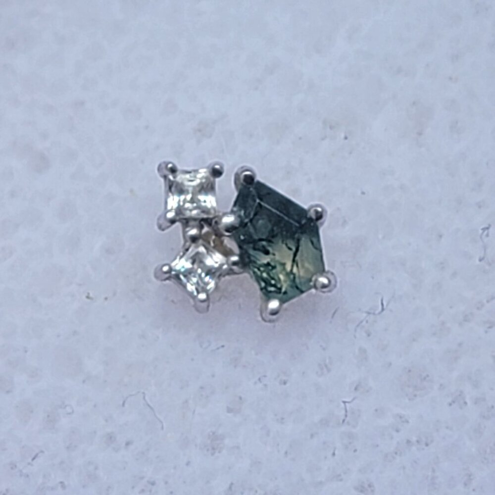 Buddha Organics: Lyra - Moss Agate Threadless End